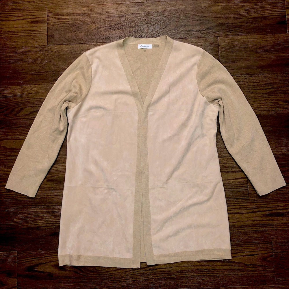 CK faux suede cardigan